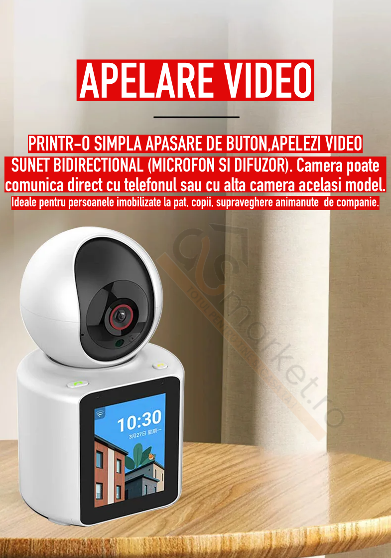 CAMERA SUPRAVEGHERE CU APELARE WIFI , ECRAN, SENZOR MISCARE,VEDERE NOCTURNA