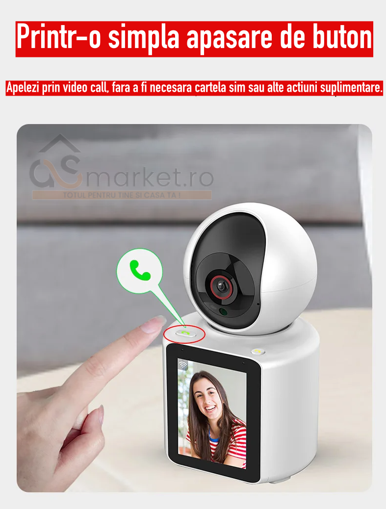 CAMERA SUPRAVEGHERE CU APELARE WIFI , ECRAN, SENZOR MISCARE,VEDERE NOCTURNA