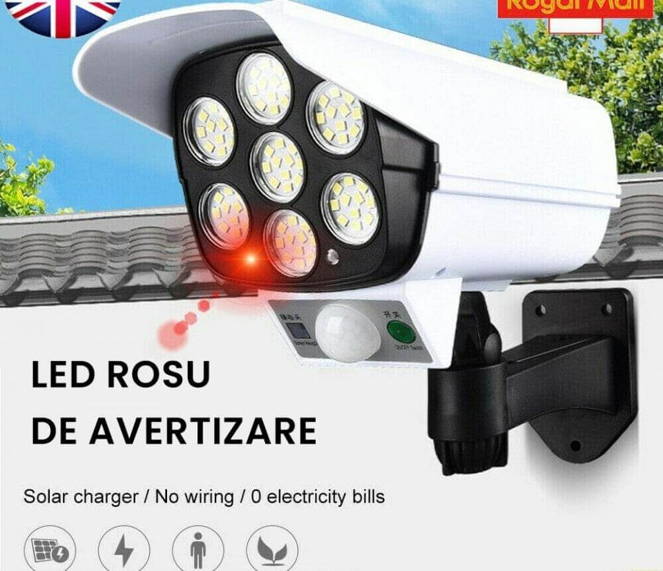 2 x CAMERA SUPRAVEGHERE FALSA CU LED-URI SI SENZOR MISCARE