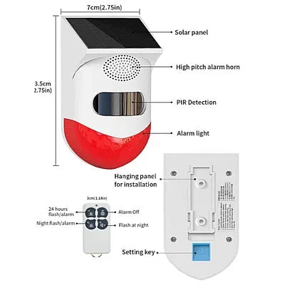 Alarma Solara pentru exterior cu telecomanda