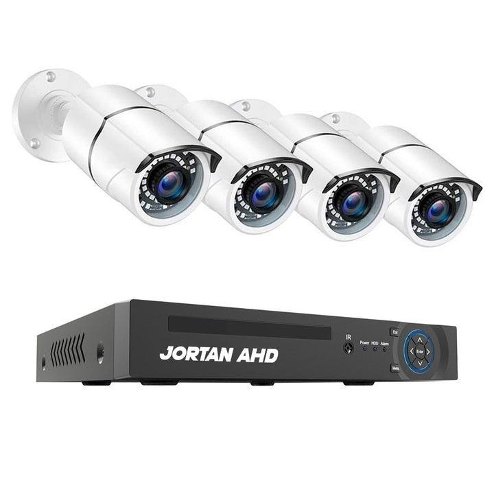 Kit de supraveghere JORTAN cu 4 camere FULL CCTV AHD, de interior/exterior