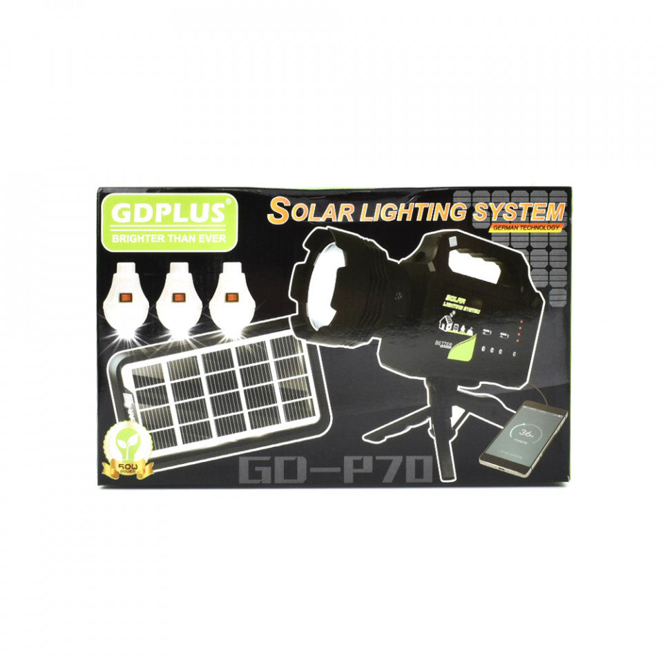 Kit Solar cu 3 becuri GD-P70