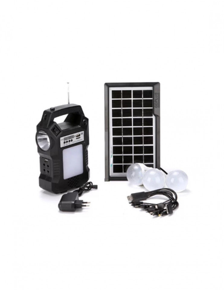 KIT SOLAR GD-8060 3 BECURI | PORT USB | RADIO