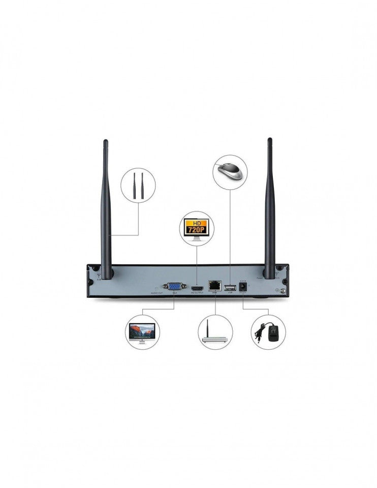 KIT SUPRAVEGHERE VIDEO JORTAN 4 CAMERE WIFI HD