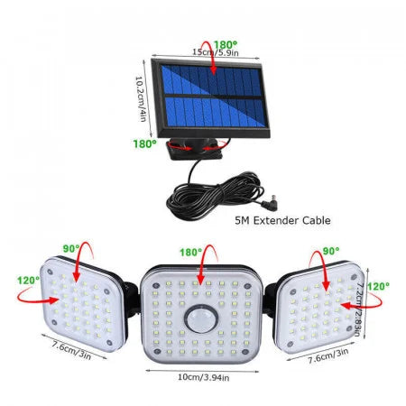 PACHET PROMO 2 X PROIECTOR 3 PANOURI REGLABILE 112 LED