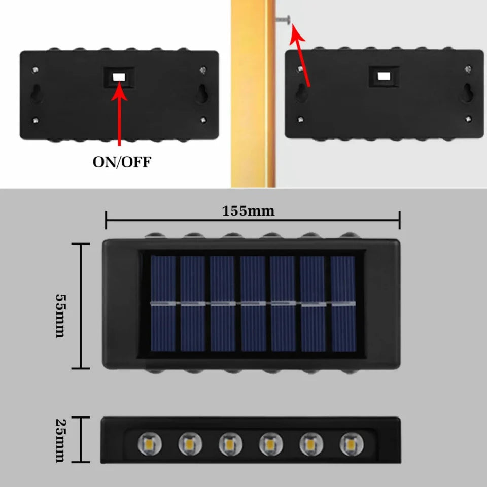 SET 8 LAMPI SOLARE BIDIRECTIONALE 12 LED ALB RECE